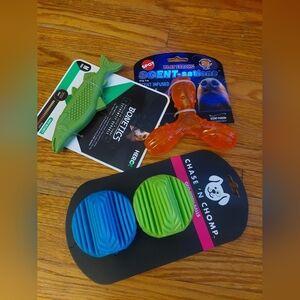 4pcs DOG TOys NEW SCENT-satuions Chase N Chomp And Bonetics Chew Toys  (Bag F)